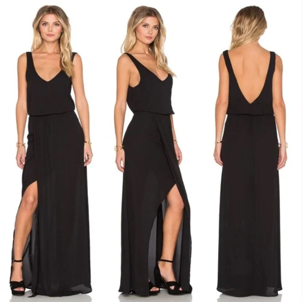 Show Me Your Mumu Kendall Bridesmaid Maxi Dress Black Size XX-Small New With Tag